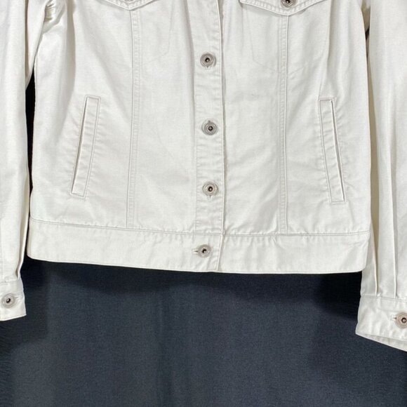 COLUMBIA Sportswear Co. Tough Mother Jeans Denim Jacket, Off-White, Sz XS - Picture 4 of 9